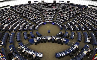 Members of the European Parliament take part in a voting session during a plenary session at the European Parliament on July 18, 2019 in Strasbourg, eastern France. (Photo by FREDERICK FLORIN / AFP)        (Photo credit should read FREDERICK FLORIN/AFP via Getty Images)