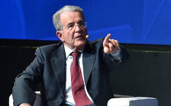 CONFINDUSTRIA: 110° ANNIVERSARIO "VISIONI DI MODERNITA'" Romano Prodi durante il convegno Â?Visioni di modernità Confindustria oltre i 110 anniÂ? in occasione del 110° anniversario di Confindustria presso le OGR, Torino, 1 febbario 2020 ANSA/ ALESSANDRO DI MARCO