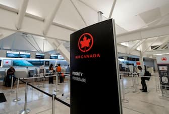 View of Air Canada hall at the Benito Juarez International airport, in Mexico City, on May 20, 2020, amid the new Covid-19 coronavirus pandemic. - From suspending all flights to reducing their employees' wages, Latin American airlines take extreme measures and cry for government aid in the face of the expansion of the coronavirus, which could leave them losses of 15,000 million dollars this year. (Photo by PEDRO PARDO / AFP) (Photo by PEDRO PARDO/AFP via Getty Images)