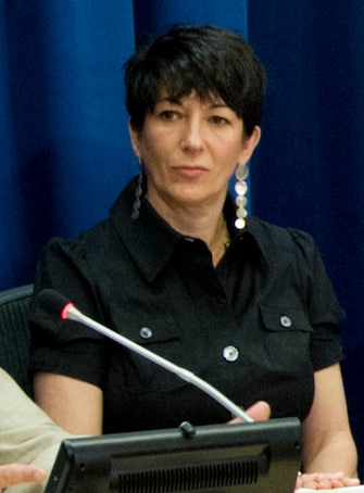 epa08522914 (FILE) - A handout file photo made available by the United Nations (UN) shows British socialite Ghislaine Maxwell, Founder of the TerraMar Project, attending a press conference on the issue of oceans in the Sustainable Development Goals, at the UN headquarters in New York, New York, USA, 25 June 2013 (issued 02 July 2020). Media reports state that Ghislaine Maxwell, a longtime associate of accused sex trafficker Jeffrey Epstein, has been arrested on 02 July 2020 in New Hampshire by the Federal Bureau of Investigation (FBI) on sex-trafficking charges. She had been wanted by authorities in connection with accusations that she helped procure young girls for sexual exploitation by Epstein.  EPA/RICK BAJORNAS/UN PHOTO HANDOUT  HANDOUT EDITORIAL USE ONLY/NO SALES