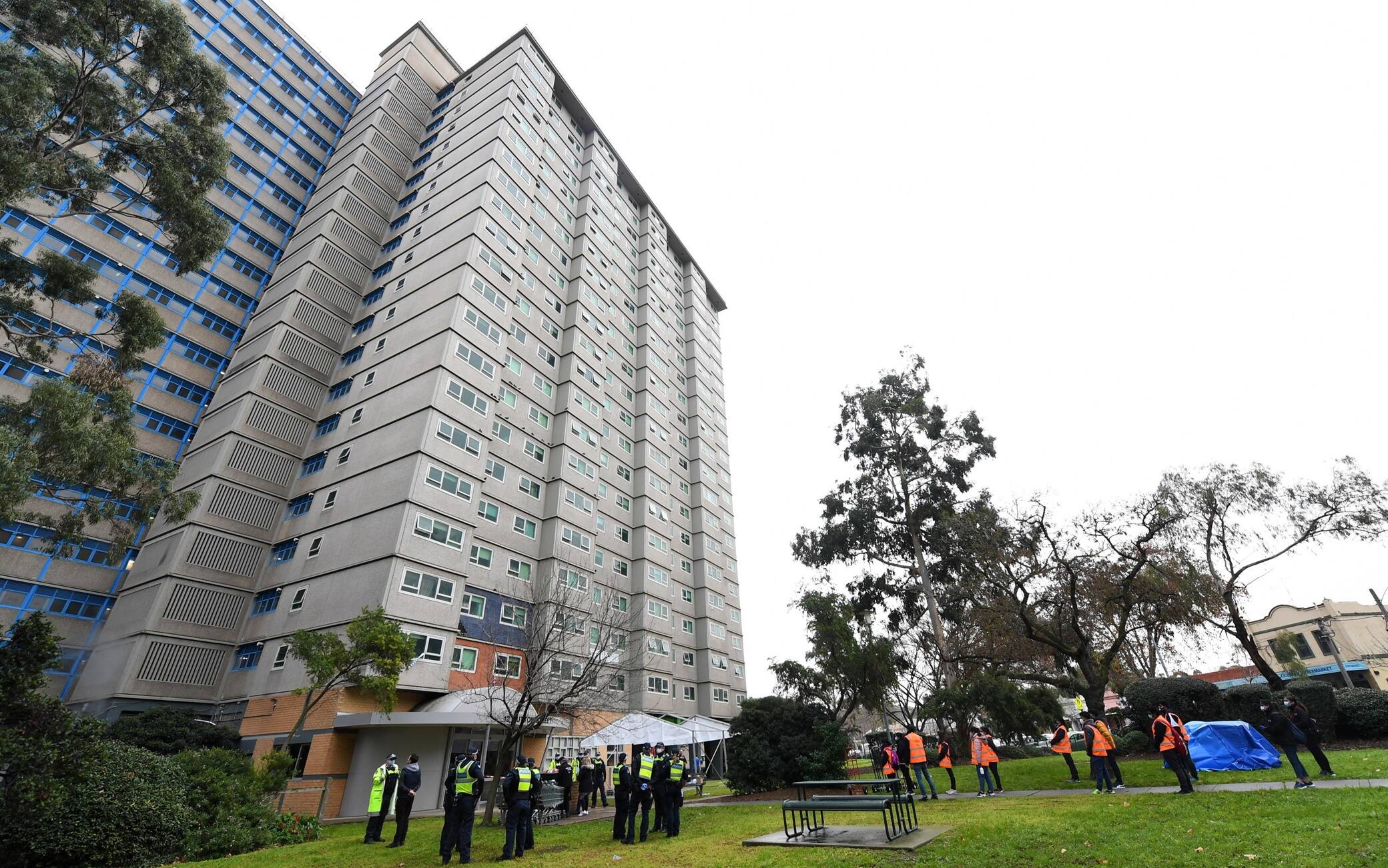 Uno dei palazzi messi in isolamento a Melbourne Coronavirus, Australia