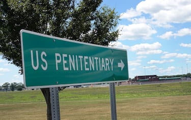 TERRE HAUTE, INDIANA - JULY 13: A sign sits on the edge of the property at the Federal Correctional Complex where Daniel Lewis Lee is scheduled to be executed on July 13, 2020 in Terre Haute, Indiana. Lee was convicted and sentenced to die for the 1996 killings in Arkansas of gun dealer William Mueller, his wife Nancy, and her 8-year-old daughter Sarah. He is scheduled to be the first federal prisoner put to death since 2003.  (Photo by Scott Olson/Getty Images)