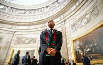 1177952202 Rep. John Lewis, D-Ga., and other members of the Congressional Black Caucus as they wait to enter as a group to attend the memorial services for Rep. Elijah Cummings, D-Md., at the U.S. Capitol in Washington, Thursday, Oct. 24, 2019. (AP Photo/Pablo Martinez Monsivais, pool)