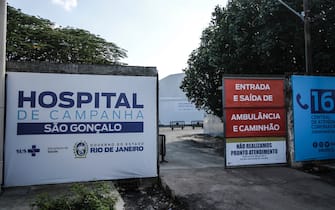 SAO GONCALO, BRAZIL - JULY 18: A general view of the partially closed Sao Goncalo Field Hospital amidst the coronavirus (COVID-19) pandemic on July 18, 2020 in Sao Goncalo, Brazil. In spite of the Justice's decision to prohibit the closure of the hospital, the government of Rio de Janeiro began to relocate all patients and dismantle the structure. (Photo by Luis Alvarenga/Getty Images)