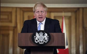 LONDON, ENGLAND - MARCH 09: UK Prime Minister Boris Johnson speaks and takes questions during a press conference in Downing Street regarding the coronavirus outbreak, on March 9, 2020. in London, England. (Alberto Pezzali - WPA Pool/Getty Images)