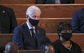 Former US President Bill Clinton attends the funeral of late Senator and Civil Rights leader John Lewis at the State Capitol in Atlanta, Georgia on July 30, 2020. - Lewis, a 17-term Democratic member of the US House of Representatives from the southern state of Georgia, died of pancreatic cancer on July 17 at the age of 80. (Photo by Alyssa Pointer / POOL / AFP) (Photo by ALYSSA POINTER/POOL/AFP via Getty Images)