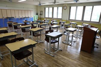 SEOUL, SOUTH KOREA - MAY 19: An empty classroom is seen ahead of school re-opening at Yeouido girl's high school on May 19, 2020 in Seoul, South Korea. Senior high school students are able to return to school from tomorrow, as South Koreans take measures to protect themselves against the spread of coronavirus (COVID-19). South Korea's education ministry announced plans to re-open schools starting for senior high school students, more than two months after schools were closed in a precautionary measure against the coronavirus. According to the Korea Center for Disease Control and Prevention, 13 new cases were reported. The total number of infections in the nation tallies at 11,078. (Photo by Chung Sung-Jun/Getty Images)