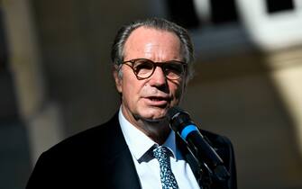 France region's President Renaud Muselier speaks to the press after a meeting at The Hotel Matignon in Paris on July 30, 2020, to sign "lAccord de partenariat avec les regions de France" (Partnership agreement with France's region). (Photo by STEPHANE DE SAKUTIN / AFP) (Photo by STEPHANE DE SAKUTIN/AFP via Getty Images)