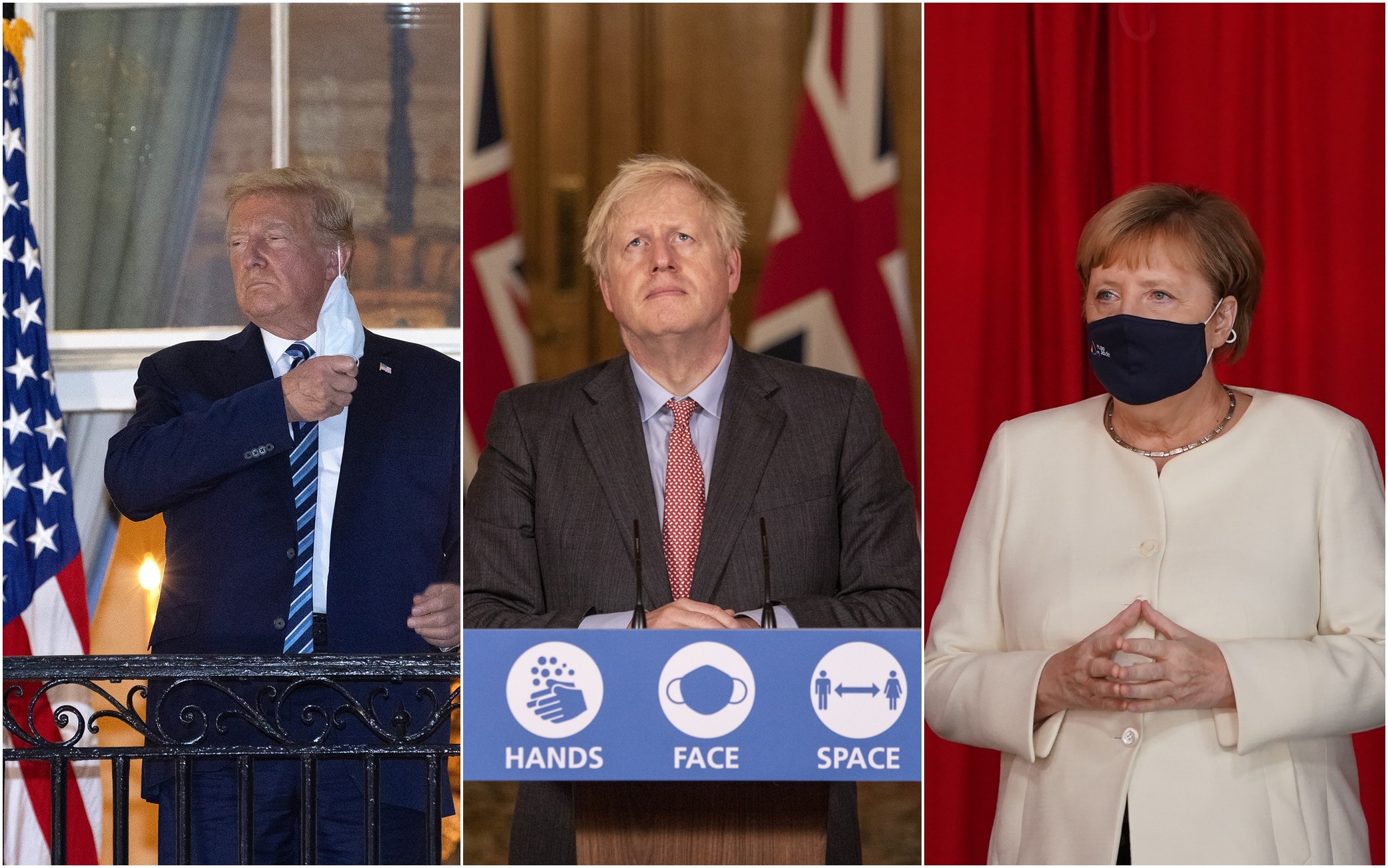 Trump, Johnson, Merkel