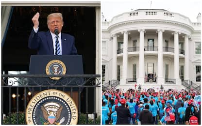 Usa 2020, Trump parla alla Casa Bianca davanti a una piccola folla