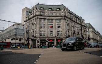 LONDON, ENGLAND - OCTOBER 10: A general view of H&M at Oxford Circus on October 10, 2020 in London, England. Data released in the summer by the New West End Company, representing 600 businesses across Oxford Street, Bond Street, Regent Street and Mayfair, suggested only a third of shoppers had returned to the area to shop after the coronavirus lockdown was lifted. Boris Johnson will announce further measures to curb the spread of the virus on Monday. (Photo by Hollie Adams/Getty Images)