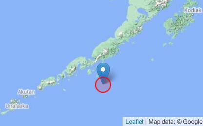 Alaska, terremoto di magnitudo 7,5 nelle isole Aleutine