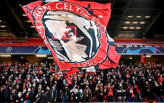 1229186298 Rennes supporters wave a giant flag in the stands before the UEFA Europa League Group E first-leg football match between Stade Rennais FC and FK Krasnodar at the Roazhon Park stadium in Rennes, northwestern France, on October 20, 2020. (Photo by DAMIEN MEYER / AFP) (Photo by DAMIEN MEYER/AFP via Getty Images)