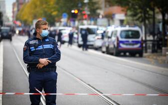 Knife attack in Nice ATTENTAT A NICE - Attaque au couteau dans la basilique Notre-Dame de Nice, deux mort et plusieurs blessés. Nice, FRANCE. Le 29 Octobre 2020. Two person has been killed and several others injured after a knife attack near a church basilique Notre-Dame in the southern French city of Nice, French media said on Thursday. October 29, 2020 (Olivier Huitel / IPA/Fotogramma, Nice - 2020-10-29) p.s. la foto e' utilizzabile nel rispetto del contesto in cui e' stata scattata, e senza intento diffamatorio del decoro delle persone rappresentate