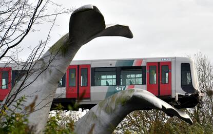 Olanda, la statua di una balena salva il treno deragliato. FOTO
