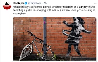 banksy nottingham bicicletta