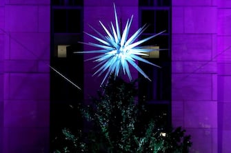 NEW YORK, NEW YORK - DECEMBER 02:  87th Annual Rockefeller Center Christmas Tree Lighting Ceremony at Rockefeller Center on December 02, 2020 in New York City. (Photo by John Lamparski/Getty Images)