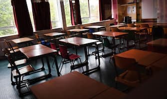 An empty class room at a school in southern London, Britain, 20 August 2020. The British government has stated that all schools, primary and secondary schools must reopen in September following lockdown due to the Coronavirus pandemic. ANSA/ANDY RAIN