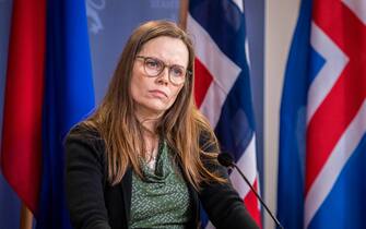 NORWAY LICHTENSTEIN ICELAND PRIME MINISTERS DIPLOMACY epa08190089 Prime Minister of Iceland Katrin Jakobsdottir attends a press confernce in Oslo, Norway, 03 February 2020. EPA/Ole Berg-Rusten NORWAY OUT