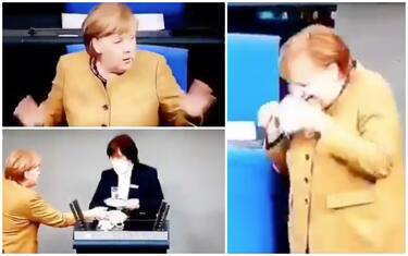 Angela Merkel dimentica la mascherina dopo discorso su lockdown. VIDEO