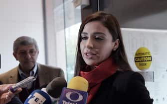Emma Coronel, spouse of Mexican druglord Joaquin 'El Chapo' Guzman, adresses the media on the alleged 'human rights violation' to his husband at the headquarters of the Inter American Commission of Human Rights (IACHR) of the Organization of American States (OAS) in Washington DC, United States, 27 October 2016. Coronel asked the members of the commission to visit her husband in prison as she says his life is in danger due to health issues. EFE/Lenin Nolly 