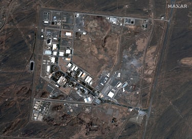 epa08534995 A photo made available by MAXAR Technologies shows a satellite image overview of the Natanz uranium enrichment facilities, in Natanz, some 300km south of the capital Tehran, Iran, 08 July 2020. Media reports state on 02 July 2020 that an 'incident' occurred at the Natanz uranium enrichment plant. Atomic Energy Organization of Iran spokesman Behrouz Kamalvandi said that a building under construction was reportedly damaged by a fire. Officials added that there were no casualties or concerns about contamination.  EPA/MAXAR TECHNOLOGIES HANDOUT -- MANDATORY CREDIT: SATELLITE IMAGE 2020 MAXAR TECHNOLOGIES -- HANDOUT EDITORIAL USE ONLY/NO SALES