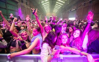 LIVERPOOL, ENGLAND - APRIL 30: UK clubbers return to the dance floor as nightclub Circus hosts the first dance event, which will welcome 6,000 clubbers to the city's Bramley-Moore Dock warehouse on April 30, 2021 in Liverpool, United Kingdom. The event is part of the national Events Research Programme which will provide data on how events could be permitted to safely reopen. (Photo by Anthony Devlin/Getty Images)