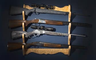 Hunting Rifles on Rack. (Photo by: Education Images/Universal Images Group via Getty Images)