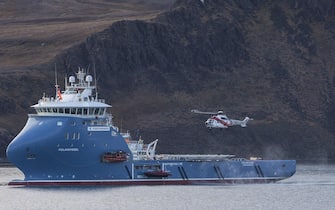 (FILE) NORWAY RUSSIA HELICOPTER CRASH epa06291135 (FILE) - An undated photograph of Norwegian Fire Fighting Vessel Polarsyssel, in Norway, (issued 26 October 2017). Reports state that the Polarsysse is participating in the rescue operation after a Russian helicopter with eight people aboard crashed in the sea outside Barentsburg at Svalbard, Spitsbergen, and the Norway Rescue Service confirmed the helicopter 'came down' just 2km off the coast of Barentsburg. EPA/Jan-Morten Bjoernbakk NORWAY OUT