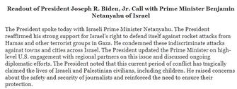 Biden parla con Netanyahu delle violenze in Medio Oriente