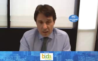 Il presidente della ROVI, Juan Lopez-Belmonte Juan Lopez-Belmonte, presidente dell'azienda farmaceutica spagnola ROVI, durante una video-conferenza