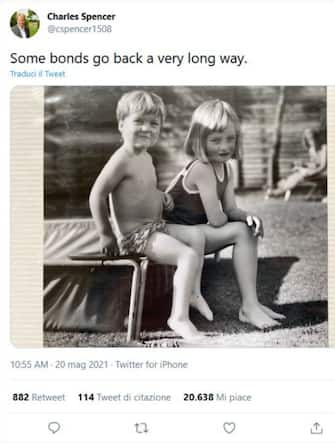 Il tweet di Charles Spencer, fratello di Diana, per ricordare la sorella