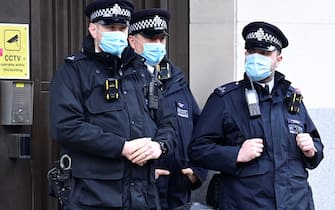 32613280 13/03/2021. London, UK. A heavy police presence outside Westminster Magistrates Court where murder suspect Wayne Couzens is due to appear. Couzens, A serving Met Police officer, has been charged with with the kidnap and murder of Sarah Everard, who disappeared as she walked home in Clapham, south London. The body of Sarah Everard was later discovered woodland in Kent more than a week after she was last spotted on 3 March. Photo credit: Ben Cawthra/Sipa USA **NO UK SALES**