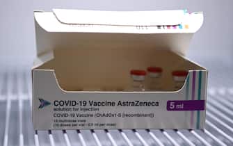epa09029488 A pharmacistÕs fridge contains the Oxford/AstraZeneca Covid19 vaccine at an NHS vaccination centre in Ealing, west London, Britain 22 February, 2021. Britain's Prime Minister Johnson has pledged that all adults in the UK will be offered a coronavirus jab by the end of July. Johnson is to announce his four-part plan to lift the UK coronavirus lockdown on 22 February 2021.  EPA/NEIL HALL
