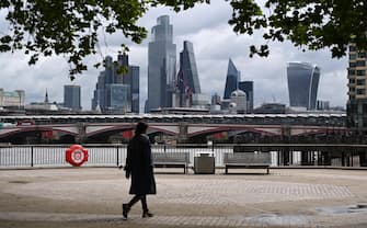 BRITAIN ECONOMY NATIONAL DEBT BORROWING COVID19 epa09226477 London's financial district, the City of London in central London, Britain, 25 May 2021. Britain's national debt has risen to its highest figure since the 1960's according to official data. The UK borrowed £37.7bn in April, the second highest April figure on record. EPA/ANDY RAIN