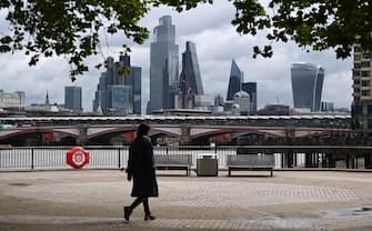 epa09226477 London's financial district, the City of London in central London, Britain, 25 May 2021. Britain's national debt has risen to its highest figure since the 1960's according to official data. The UK borrowed £37.7bn in April, the second highest  April figure on record.  EPA/ANDY RAIN