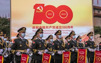 Un momento della parata a Pechino per celebrare i 100 anni del Partito comunista cinese