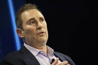 Andy Jassy, chief executive officer of web services at Amazon.com Inc, speaks during the WSJDLive Global Technology Conference in Laguna Beach, California, U.S., speaks during the WSJDLive Global Technology Conference in Laguna Beach, California, U.S., on Tuesday, Oct. 25, 2016. The conference brings together an unmatched group of top CEOs, founders, pioneers, investors and luminaries to explore tech opportunities emerging around the world. Photographer: Patrick T. Fallon/Bloomberg via Getty Images