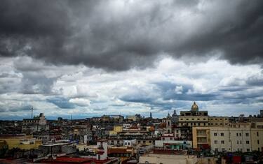 View of large gray clouds over Havana before the passage of Tropical Storm Elsa, on July 5, 2021. (Photo by YAMIL LAGE / AFP) (Photo by YAMIL LAGE/AFP via Getty Images)