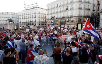Le manifestazioni pro-Cuba a Madrid