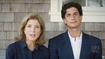 MILWAUKEE, WI - AUGUST 18: In this screenshot from the DNCCâ  s livestream of the 2020 Democratic National Convention, Former U.S. Ambassador to Japan and daughter of President John F. Kennedy Caroline Kennedy and son Jack Schlossberg, grandson of President John F. Kennedy speak during the virtual convention on August 18, 2020.  The convention, which was once expected to draw 50,000 people to Milwaukee, Wisconsin, is now taking place virtually due to the coronavirus pandemic.  (Photo by DNCC via Getty Images)  (Photo by Handout/DNCC via Getty Images)