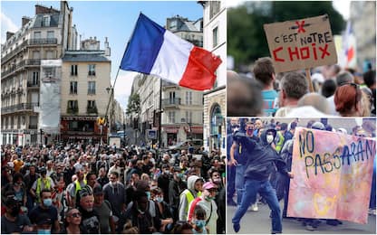 Francia, ancora proteste contro il pass sanitario a Parigi. FOTO