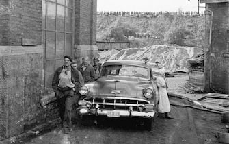 Un'immagine scattata a Marcinelle dopo l'incidente dell'8 agosto 1956