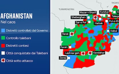 Afghanistan, la mappa dell’avanzata dei talebani