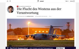 Afghanistan, il titolo del Frankfurter Allgemaine Zeitung