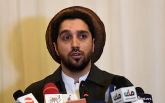 Ahmad Massoud, the son of the largely revered late military and political Afghan leader Ahmad Shah Massoud also known as "The Lion of Panjshir", speaks during a press conference at the Intercontinental Hotel in Kabul on February 27, 2020. (Photo by WAKIL KOHSAR / AFP) (Photo by WAKIL KOHSAR/AFP via Getty Images)