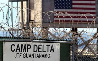 GUANTANAMO BAY, CUBA - APRIL 7:  The entrance to Camp Delta where detainees from the U.S. war in Afghanistan live is shown April 7, 2004 in Guantanamo Bay, Cuba. On April 20, the U.S. Supreme Court is expected to consider whether the detainees can ask U.S. courts to review their cases. Approximately 600 prisoners from the U.S. war in Afghanistan remain in detention.  (Photo by Joe Raedle/Getty Images)