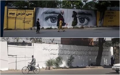 Afghanistan, murale iconico cancellato dai talebani a Kabul