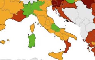 La mappa Ecdc dell'Italia