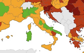 mappa sul contagio in Italia